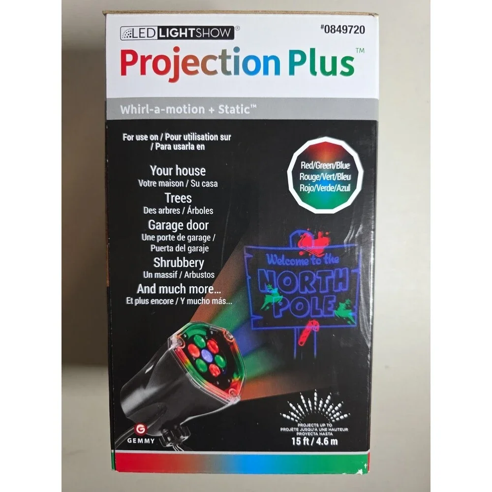 Gemmy LED Lightshow Projection Plus - Christmas North Pole LED Light Show - NIB